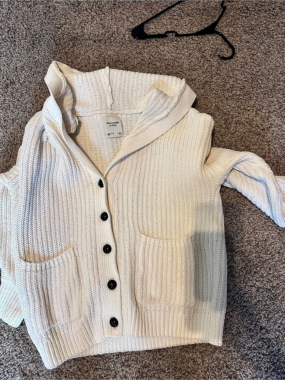 Abercrombie & Fitch Cream Hooded Cardigan